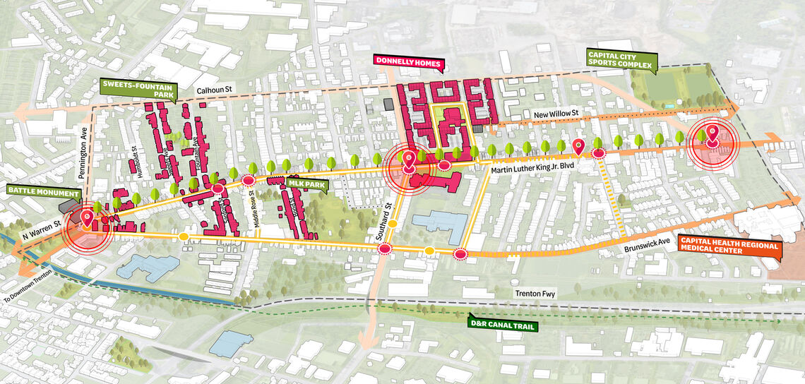 North Trenton Battle Monument Choice Neighborhood Plan axon 01